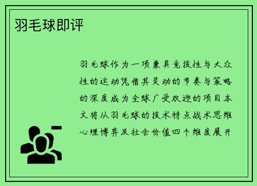 羽毛球即评