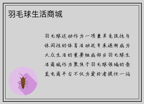 羽毛球生活商城